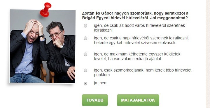 Leiratkozás a Bónusz Brigád hírleveléről