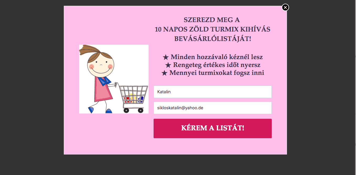 Opt in oldal