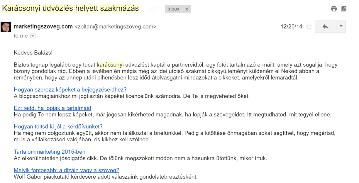 Marketingszöveg.com hírlevél