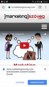 Marketingszoveg.com push notification mobilon